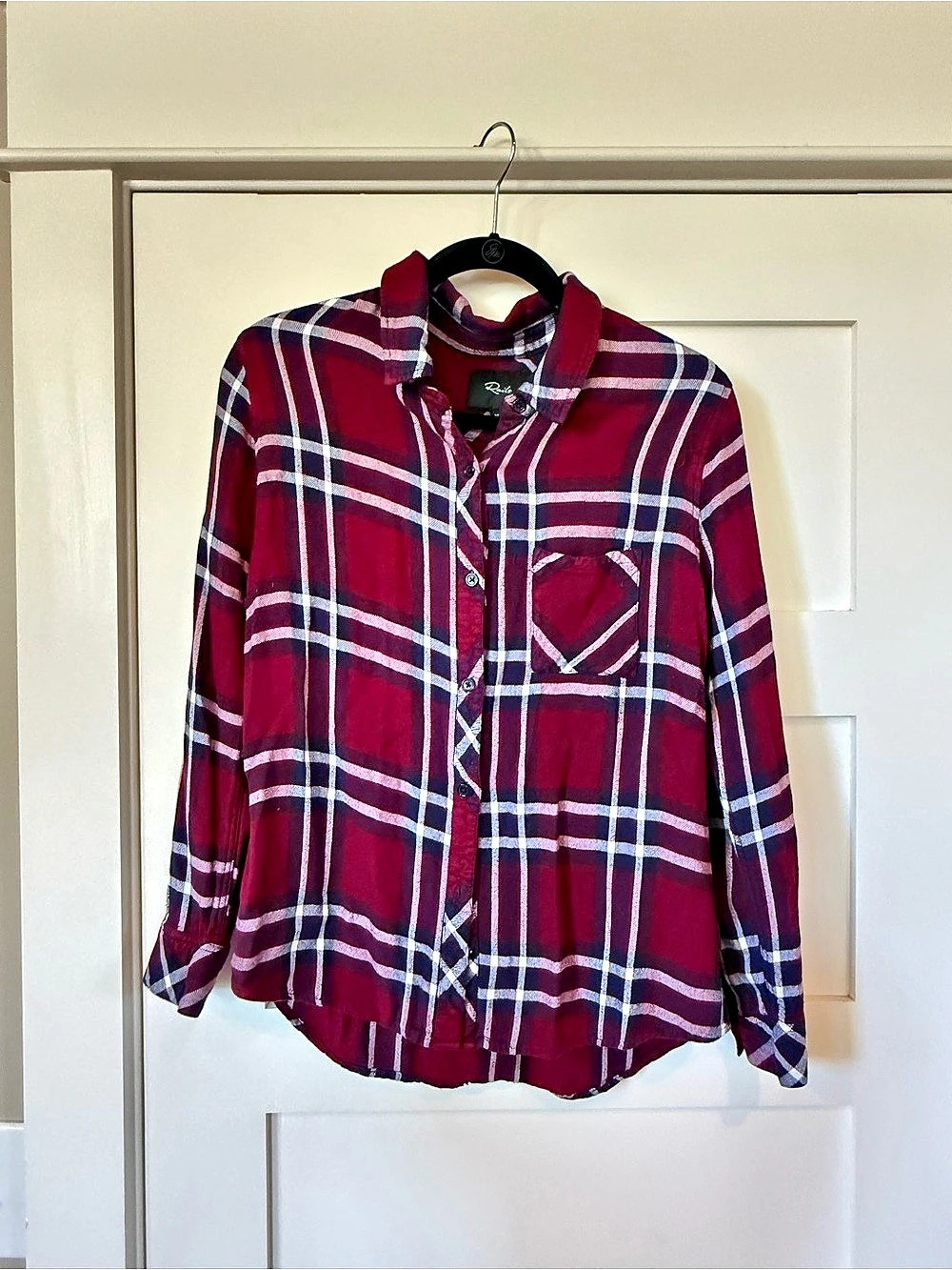 Rails Hunter Plaid Shirt Button Down Red & White size Medium